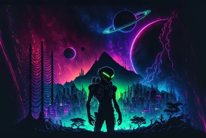 Luminous Odyssey: A Neon Alien Night Adventure
