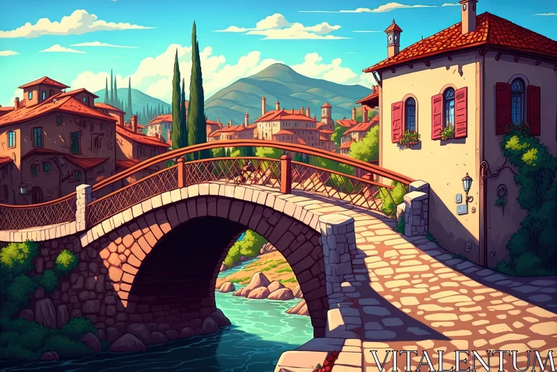 Bridging Horizons: Captivating Village Arhavi Kucukkoy Reveals the Enchanting Bridge AI Image