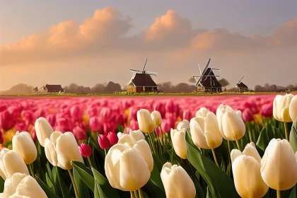 Tulip Fields in Zaanse Schans: A Colorful Delight in the Heart of Europe
