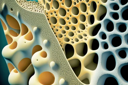 The Hidden Beauty of Bone: Revealing the Spongelike Structure Through Macro Photography AI Image