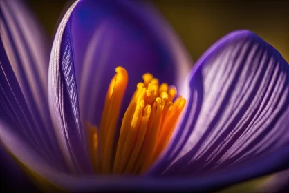 Revealing the Beauty Within: Macro Photography of a Closed Purple Crocus Vernus Flower
