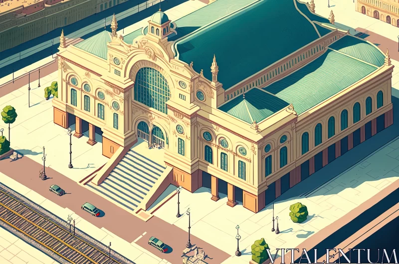 Vienna In Motion: A Breathtaking Aerial Glimpse of the Vibrant Railway Station AI Image