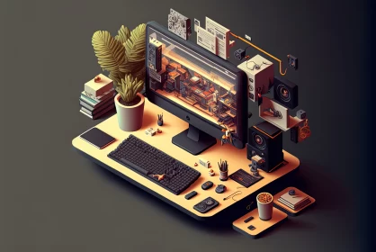 Breaking the Mold: Isometric Banner Artwork that Transcends Boundaries AI Image