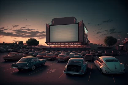 Cinema Under the Stars: Drive-in Delight AI Image