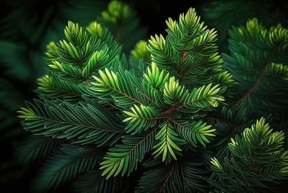 Green Pine Leaves: A Refreshing and Natural Background