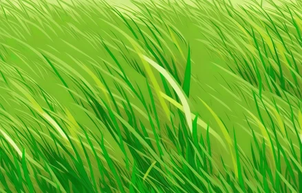 A Realistic Green Grass Artwork on a Green Meadow