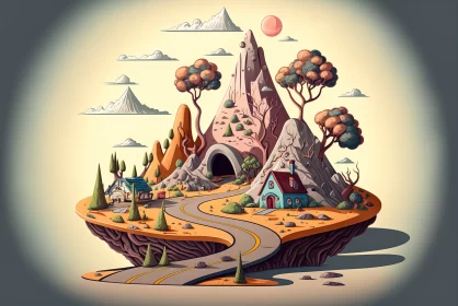 Hip Landscapes: A Hand-Drawn Cartoon Exploration