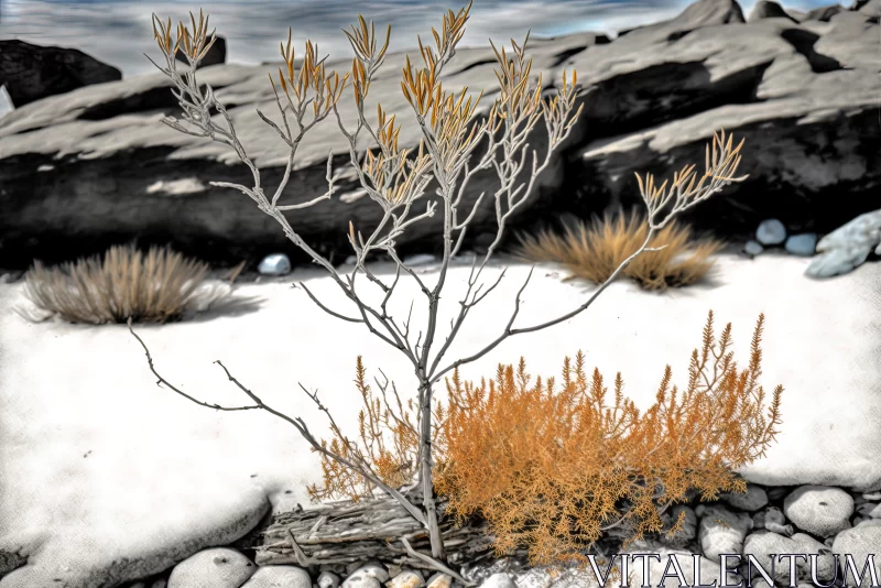 Resilience Unleashed: Nature's Dance Amidst Yellowstone's Rocky Habitat AI Image