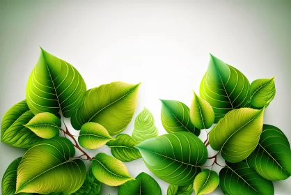 Natural Beauty Captured: Green Leaves on a Vector Nature Background