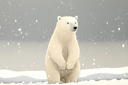 Arctic Majesty: Hokkaido's Snowfall Serenade With a Majestic Polar Bear