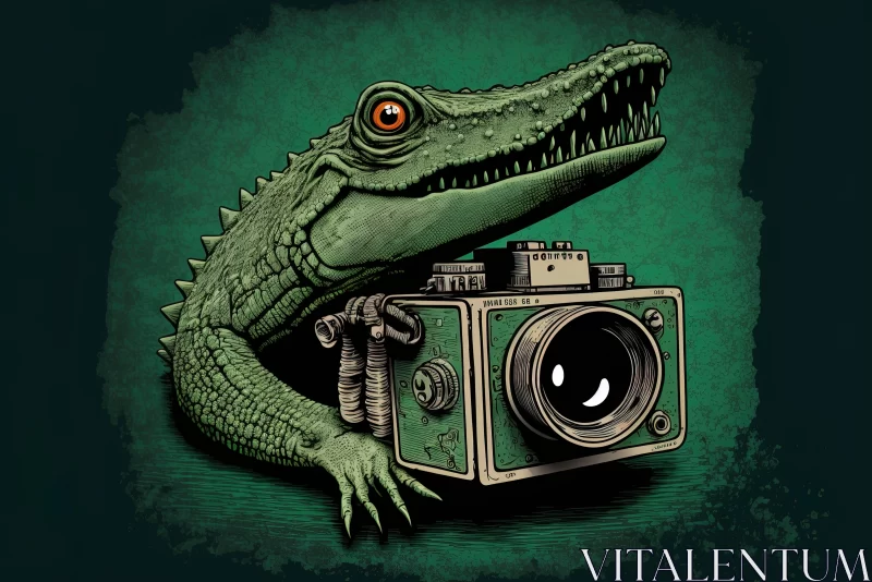 Snap-N-Scale: The Tech-Savvy Croc With a Capturing Bite AI Image