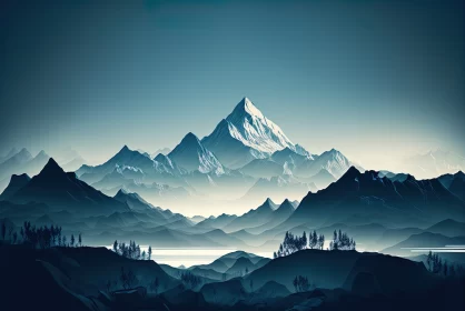 Experiencing Majestic Blue Mountainscape