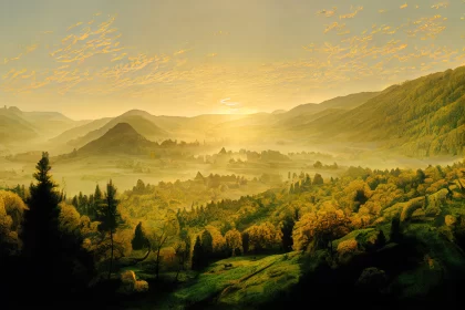 Enchanted Sunlit Forest: A Spectacular Panoramic Escape