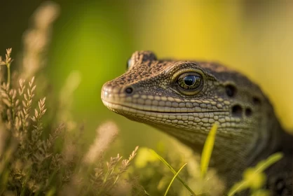 Revealing the Wonders of Wildlife: A Macro Shot of a Lizard's Face