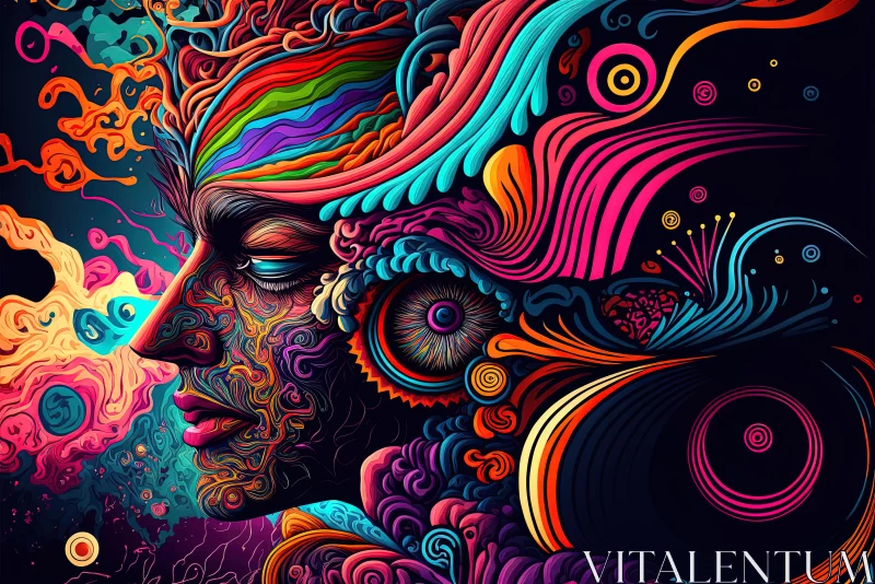 Cosmic Kaleidoscope: Discovering a Vibrant Psychedelic Symphony AI Image