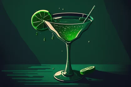 Exotic Paradise in a Glass: Green Cocktail Delight