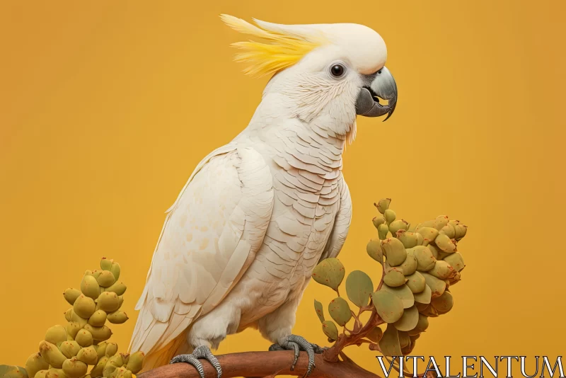 Majestic Beauty: Sulphur Crested Cockatoo Perched on a Branch AI Image