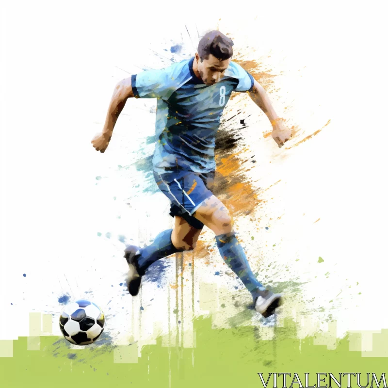 AI ART Dynamic Soccer Player in Action: A Vivid Capture of Intensity and Precision
