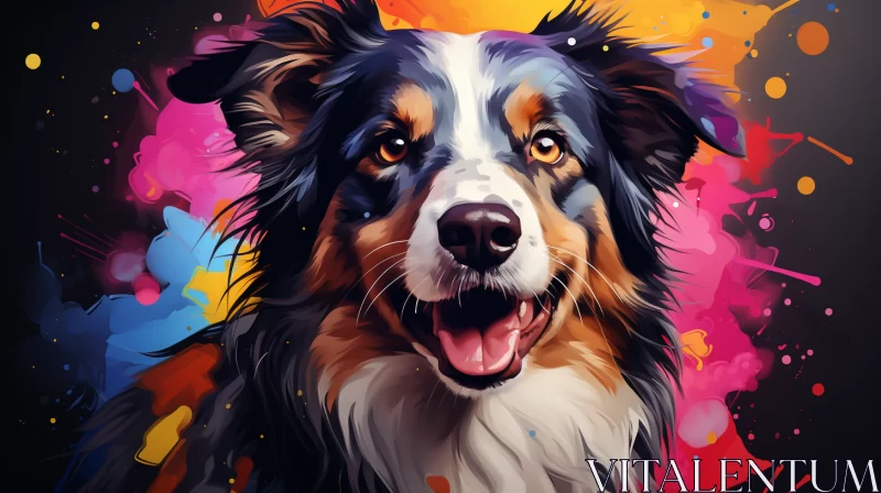 Colorful Pop Art Style Dog Painting Masterpiece AI Image