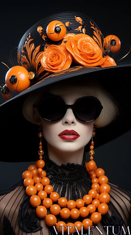 Halloween Themed Fashion Portrait with Spooky Aesthetic AI Image