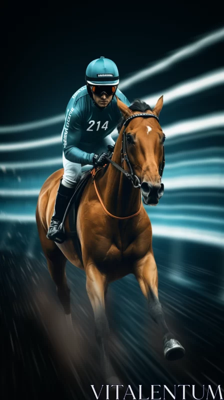 Thrilling Horse Race Dadaist Photomontage in 32K UHD AI Image