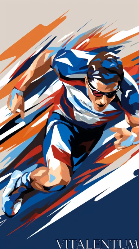 Athlete Sprinting in Fauvist-inspired Speed Painting AI Image