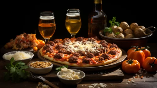 Delicious Pizza on Tabletop - Night Photography with Canon EOS 5D