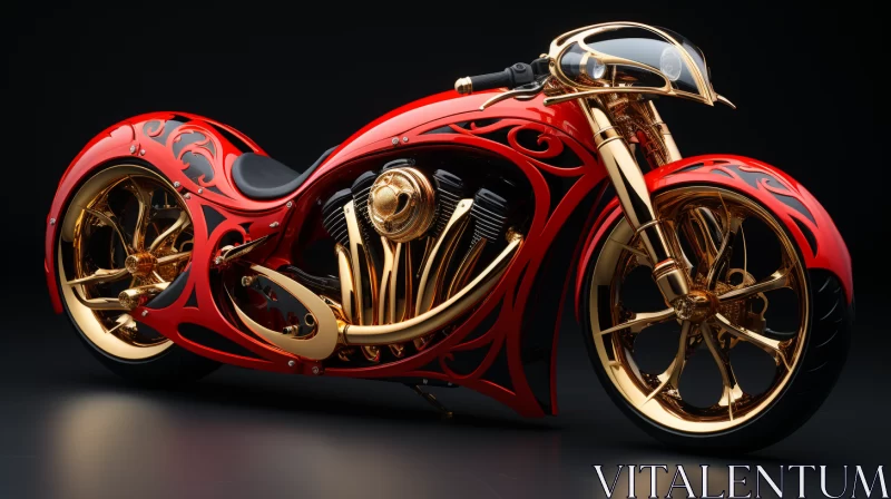 Futuristic Victorian Motorcycle in Chromepunk Style AI Image