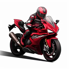 Ultra-HD Anime-Styled Motorcyclist Image in Vibrant Colors AI Image
