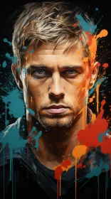 Mesmerizing Portrait of a Man: Vibrant Colors, Intricate Details, and Realistic Techniques