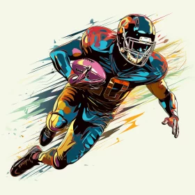 Bold Palette Knife Art of American Football Player AI Image