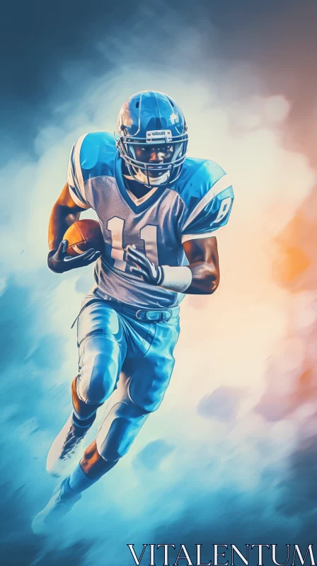 Impressionistic American Football Art in High-Key Lighting AI Image