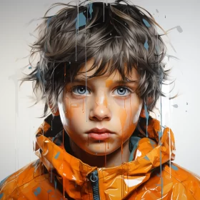 Epic Portraiture of Child in Dripping Pattern