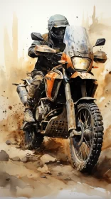 Bold Dirt Motorcycle Riding Digital Illustration