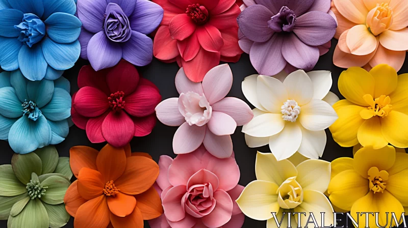 Bold Chromaticity Flower Arrangement - Bloomcore Inspired Art AI Image