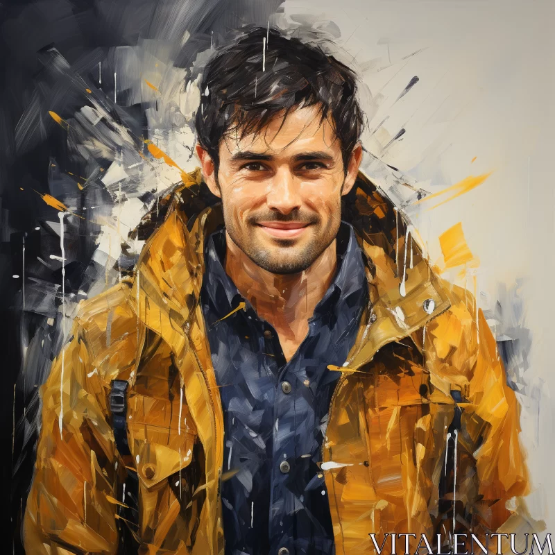 Captivating Painting of a Stylish Man in a Speedpainting Technique with Vibrant Colors AI Image