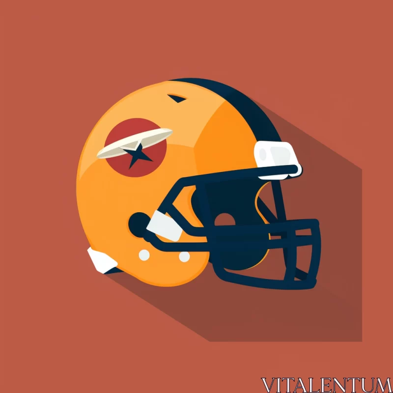 Editorial Flat Icon American Football Helmet Illustration AI Image
