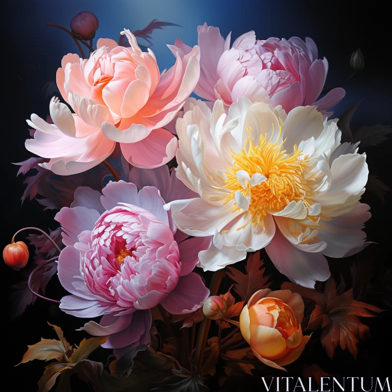 Captivating Floral Still Life in Luminous Palette AI Image