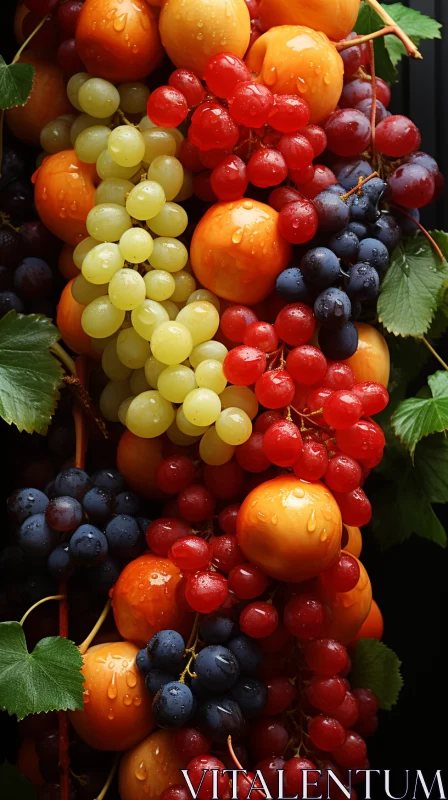 Captivating Rainbowcore Grape Composition AI Image