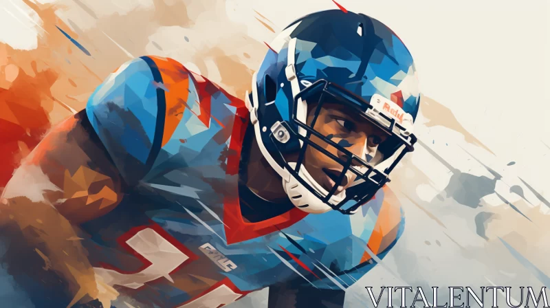 Captivating NFL Football Player Digital Painting AI Image