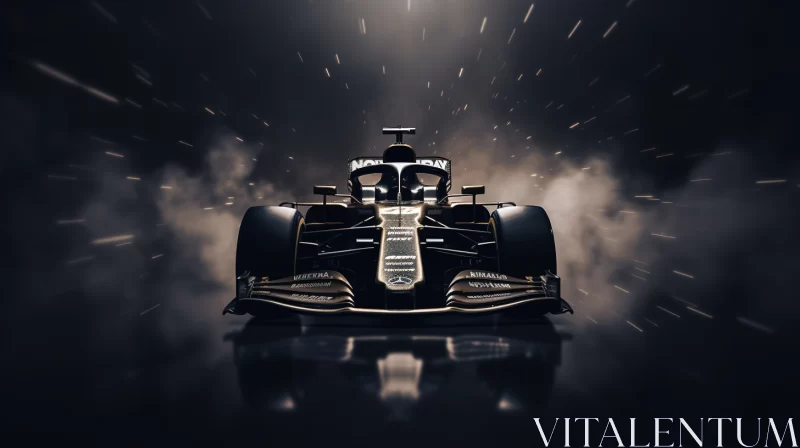 Black and Gold Lotus R21 Racing Car Digital Artwork with Fauves and Maranao Art Influence  - AI Gene AI Image