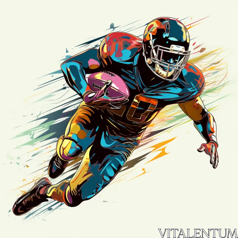 Bold Palette Knife Art of American Football Player AI Image