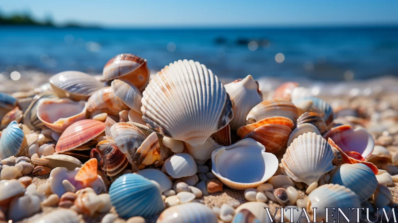 Exquisite Australian Beach Scene with Unique Shells AI Image