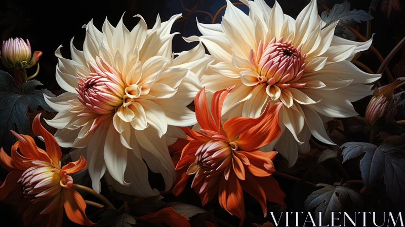 Hyperrealistic Floral Artwork with Baroque Chiaroscuro AI Image