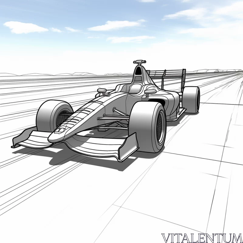 3D Indy Car Artwork with Toucan Design and Manga Style Influence  - AI Generated Images AI Image