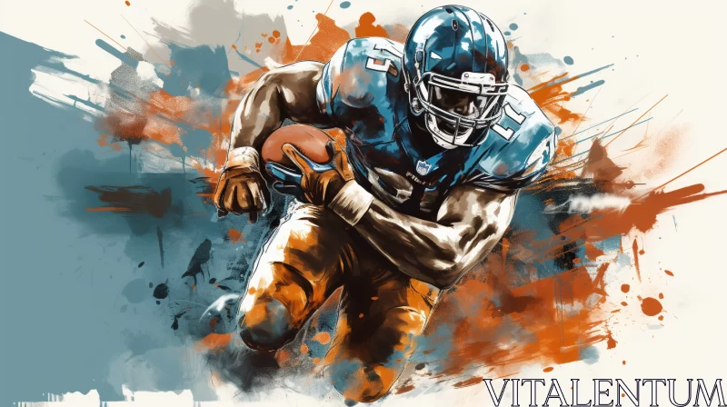 Abstract American Football Player Art in Mbole Style AI Image