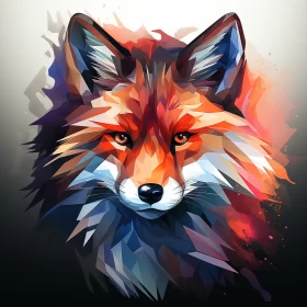 Colorful Gradient Fox Face - Abstract Graffiti-Inspired Artwork AI Image