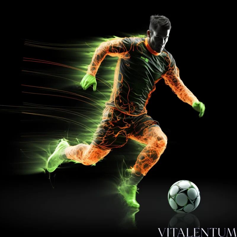 AI ART Action-Packed Football Scene with Vibrant Colors and Photorealistic Details