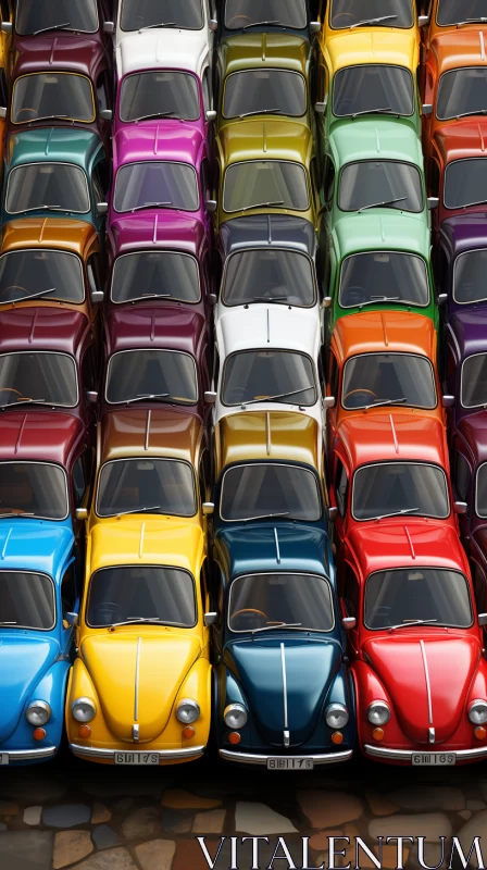 Colorful Array of Cars: A Joyful Critique of Consumer Culture - AI Art images AI Image
