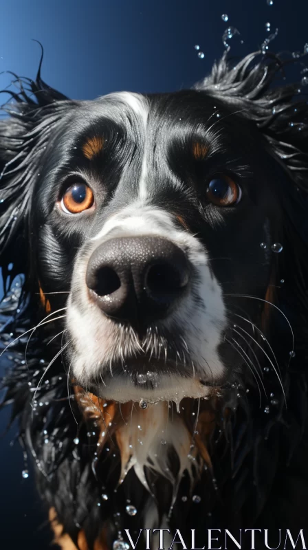 Intimate Aquatic Adventure of a Dog Captured in Soft Focus AI Image